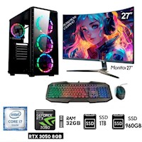 Computadora PC Gamer Core I7 Ram32GB, SSD M.2-1TB, SSD 960GB, Video RTX 3050 8GB